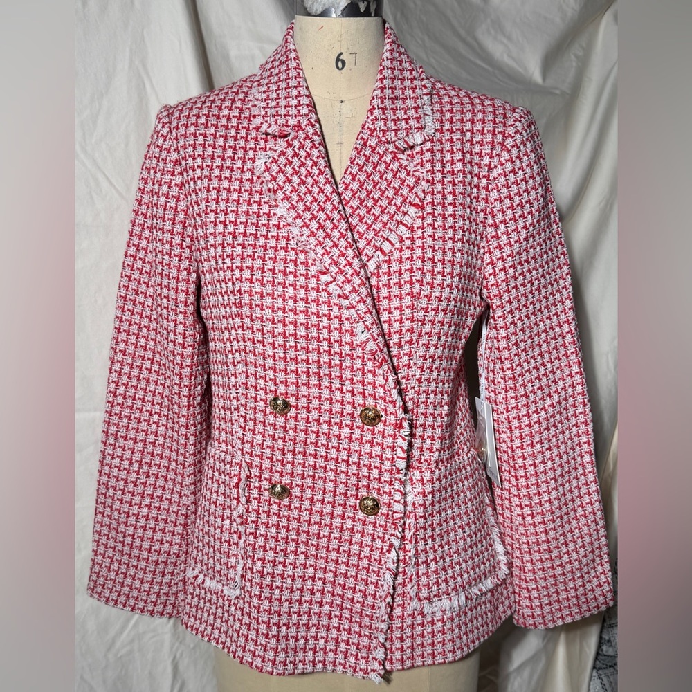 Cyrus Red and White Tweed Blazer